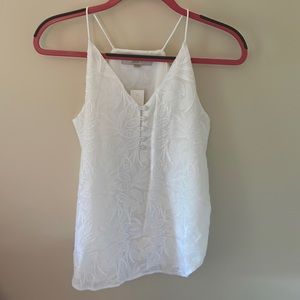 LOFT Embroidered Button Blouse